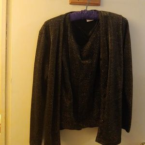 Black and Gold Shimmery Tank and Sweater